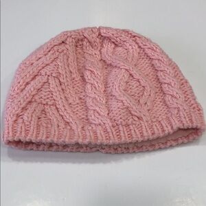 GKS Kids Pink Cable Knit Beanie  – Handmade